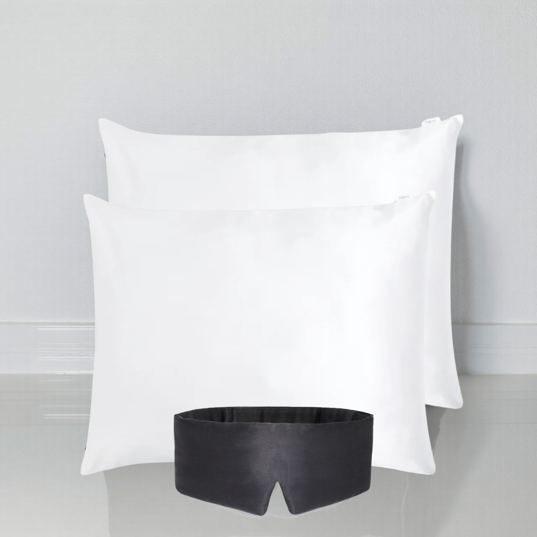 Kit Bellune® – 2 Fronhas e 1 Máscara de Seda Premium