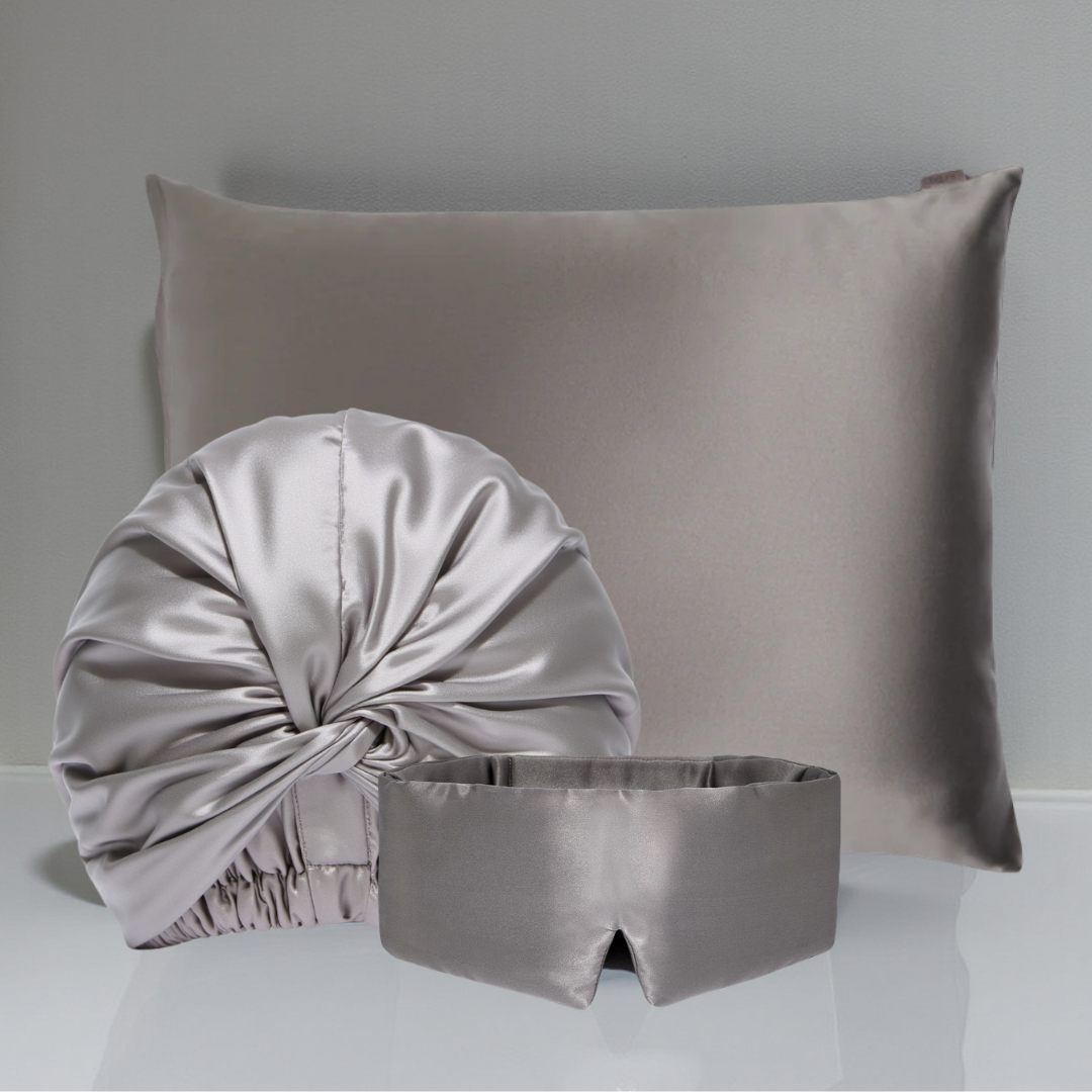 Kit Bellune® – Fronha, Touca e Máscara de Seda Premium